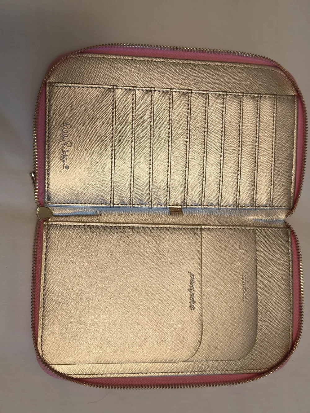 Lilly Pulitzer Blue Pink Floral Zip Wristlet